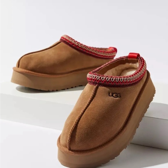 UGG Tazz Chestnut Platform Slippers Suede Womens Size 8W iuu.org.tr